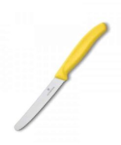 VICTORINOX 11CM SERRATED BLADE STEAK KNIFE 2 PACK YELLOW V6.7836.L118B 01