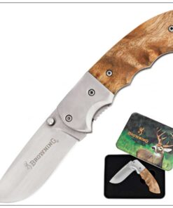 BROWNING WHITETAIL LINERLOCK POCKET KNIFE WITH TIN BR0071 01