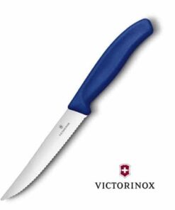 VICTORINOX STEAKPIZZA KNIFE BLUE SERRATED 12CM V6.7932.12 01