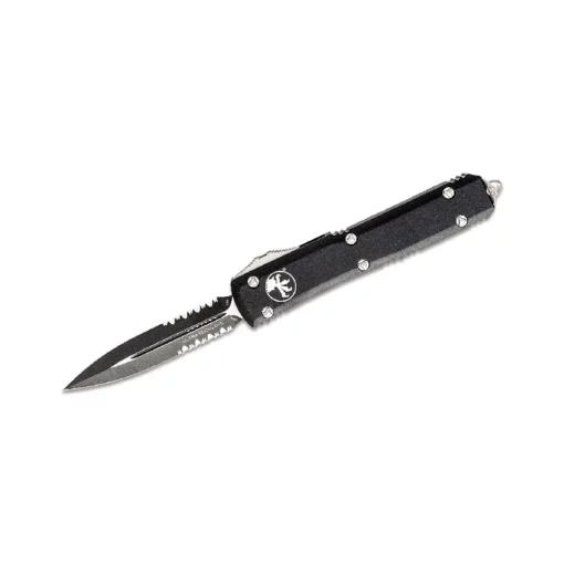 Microtech ultratech auto otf 3.46" black double combo knife -122-2
