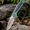WE 805D green TI handle with CF inlay satin blade S35VN blade
