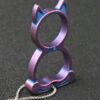 We A-07B Purple TI Material Collectible Knuckle With S/S Bead Chain