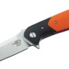 Bestech BG03C D2 blade G10 handle satin finish black & orange knife