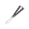 BUTTERFLY KNIFE SATIN SKELETONIZED HANDLE PARTIALLY SERRATED - 7128