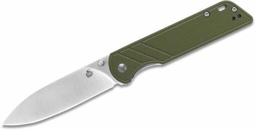 QSP QS102-B Parrot Folding Knife D2 Satin Spear Point Blade, OD Green G10 Handles