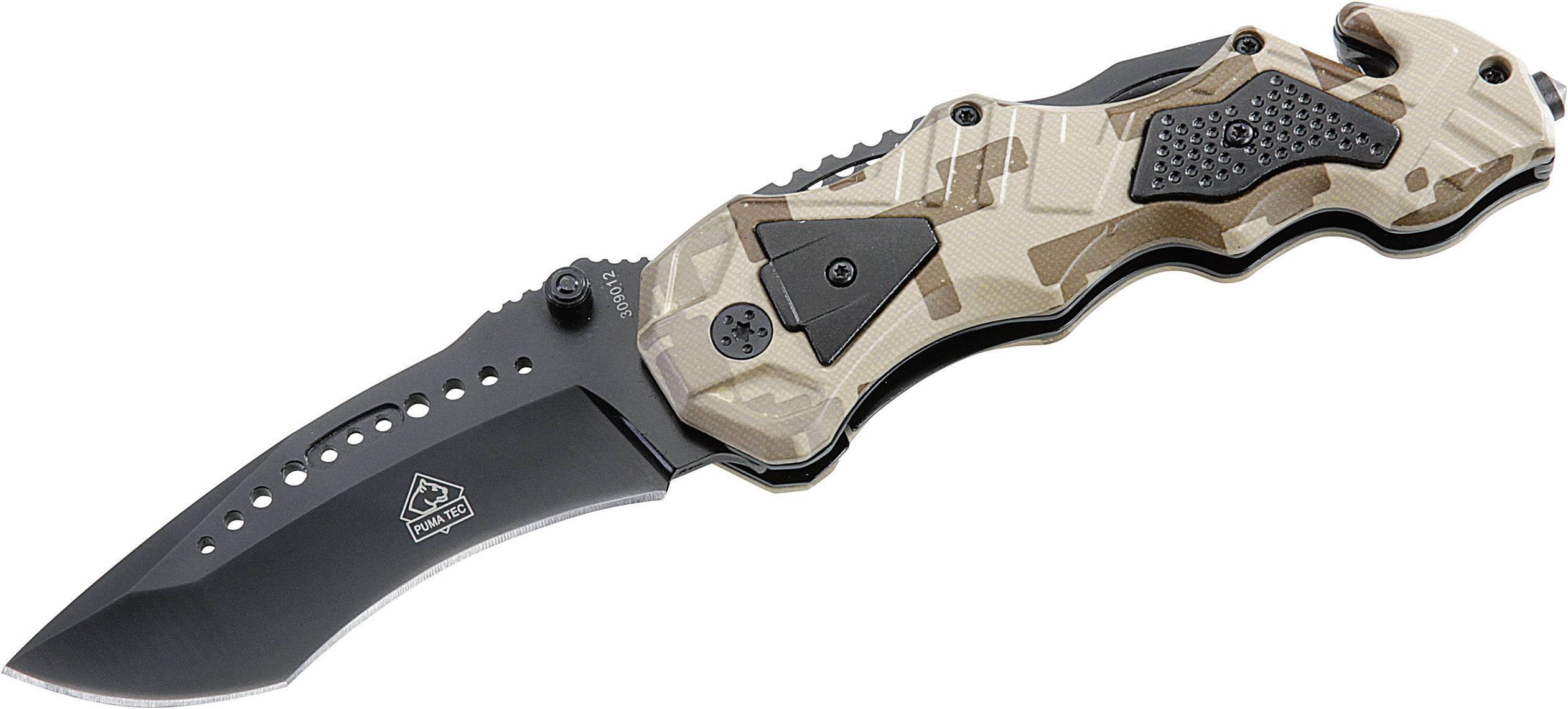 Puma Tec One-Hand Rescue Knife Camouflage Optics 7309012 - Blades and  Triggers