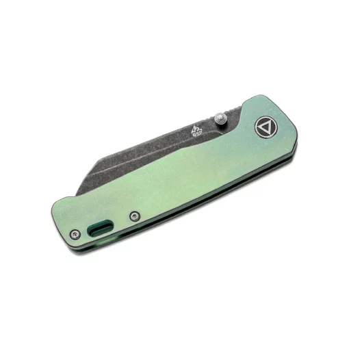 QSP Penguin Green Titanium Handle Folding Knife- QS130-Y