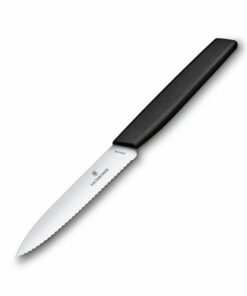 Swiss Modern Paring Knife Serrated Black