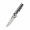 Kansept Edc Tac K2009A3 Button Lock Folding Knife Damascus Blade Shred Carbon Fiber and Titanium Handle
